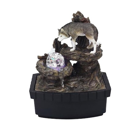 Ore International ORE International ORE-1226-1L 10.25 in. Wolf Table Fountain ORE-1226/1L